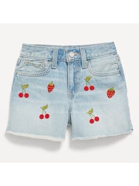 High-Waisted Embroidered Jean Shorts | Size 10